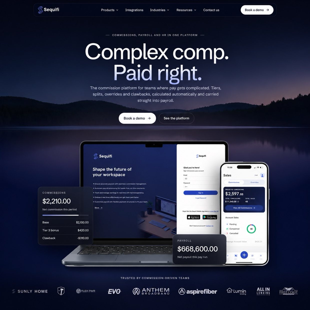 Sequifi website designed and built by Claudreck